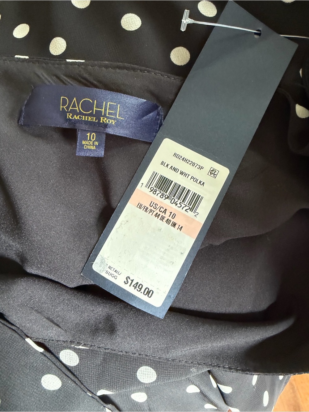 RACHEL Rachel Roy Black and White Polka Dot Dress - Picture 5 of 5